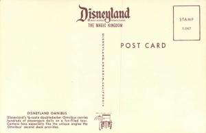 Disneyland, 1-267, Omnibus, Doubledecker, Main Street, USA, Vintage Postcard