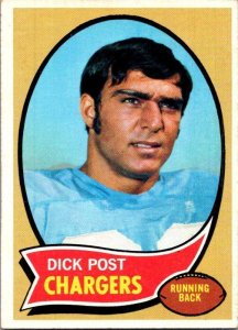 1970 Topps Football Card Dick Post San Diego Chargers sk21486