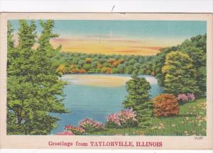 Illinois Greetings From Taylorville 1950