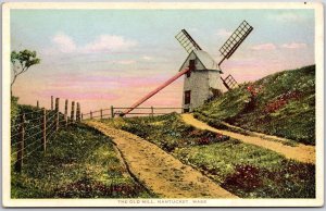 The Old Mill Nantucket Massachusetts MA Sightseeing Trails Landscape Postcard