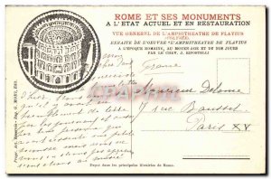 Postcard Old Anfiteatro Flavio Colosseo Restauro
