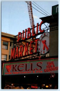 SEATTLE, WA ~ Public Market KELLS IRISH RESTAURANT & PUB Neon  4x6 Postcard