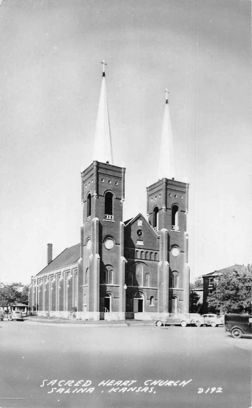 Salina Kansas Sacred Heart Church Real Photo Antique Postcard J79894