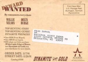 Willie Nelson, Dynamite Gold Movie Poster Postcard