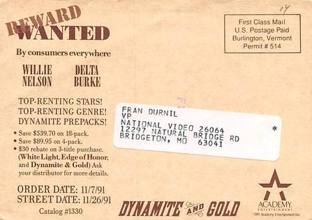 Willie Nelson, Dynamite Gold Movie Poster Postcard