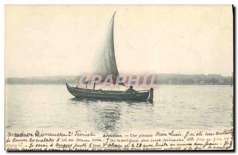 Old Postcard Boat Fishing Arcachon A pinasse