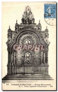 Old Postcard Cathedral of Beauvais Monumental Clock