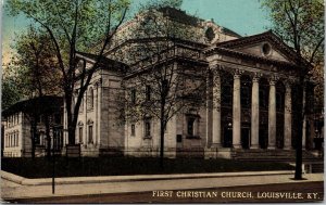  First Christian Church Louisville KY Kentucky Antique Postcard UNP WOB Note DB