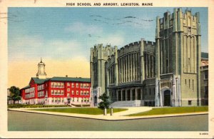 Maine Lewiston High School and Armory 1942