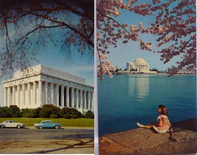 Washington DC~Lincoln-Jefferson Memorials~Lot 2 1960s pos...
