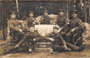 Lot209 germany Greetings from the munster camp in 1916 military real photo