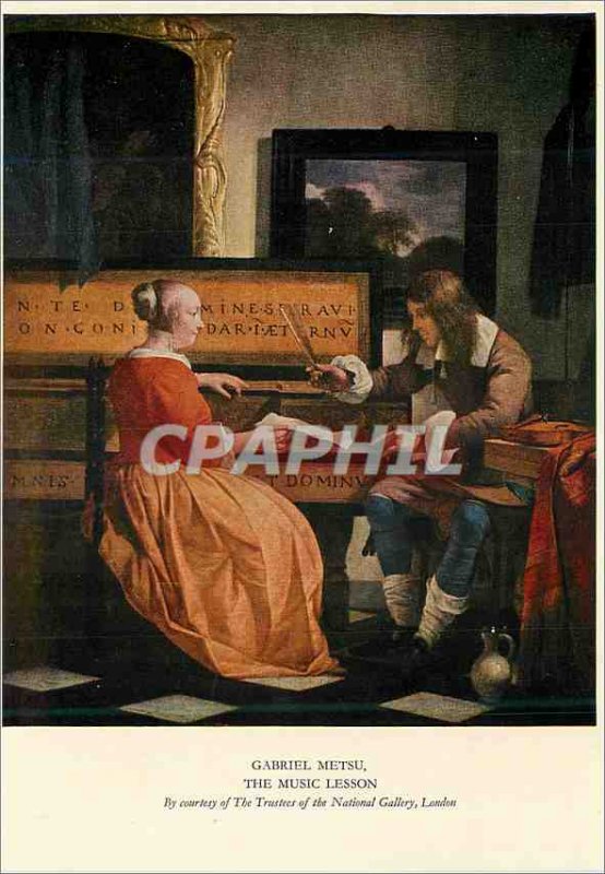 Postcard Modern National Gallery London Gabriel Metsu The Music lesson