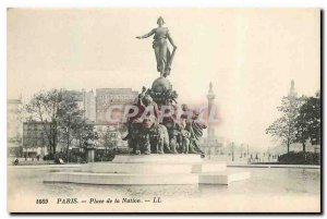 Old Postcard Paris Place de la Nation Lion