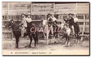 Old Postcard En Provence Types of Guardian Folklore Costume Horse Horse