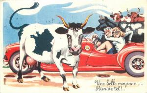 Artist impression Auto Co Comic Humor 1958 postcard 9504