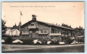 PIERCE BRIDGE, Bethlehem NH ~ Roadside AMMONOOSUC LODGE & Camps c1940s Postcard