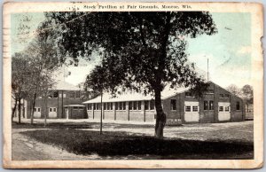 Stock Pavilion Fair Grounds Buildings Monroe Wisconsin Vintage Postcard