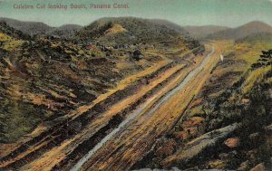 CULEBRA CUT LOOKING SOUTH PANAMA CANAL POSTCARD (c. 1915)