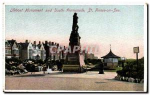 Britain Old Postcard St Annes on the sea promenade and south Lifeboat monument