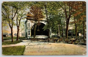 Davenport Iowa~Schuetzen Park Band Shell Chandelier~Picnic Tables~Benches~1912