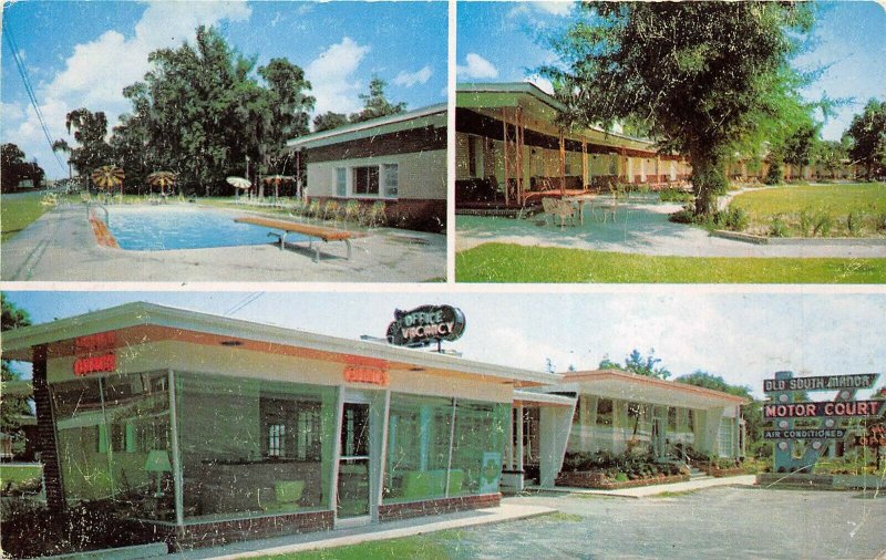 Savannah Georgia 1960s Postcard Old South Manor Motor Court & Restaurant