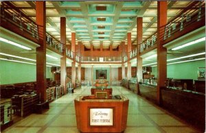 New Haven, CT Connecticut FIRST FEDERAL SAVINGS & LOAN Interior VINTAGE Postcard