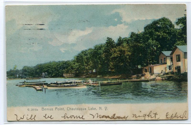 Bemus Point Chautauqua Lake New York 1906 postcard