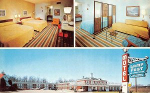 ANN ARBOR, Michigan MI   LAMP POST MOTEL Room View  ROADSIDE  ca1950's Postcard