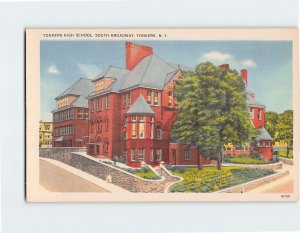 Postcard Yonkers High School Yonkers New York USA