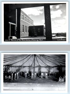 2 Postcards BROWNING, Montana MT ~ Interior MUSEUM of the PLAINS INDIAN Exterior