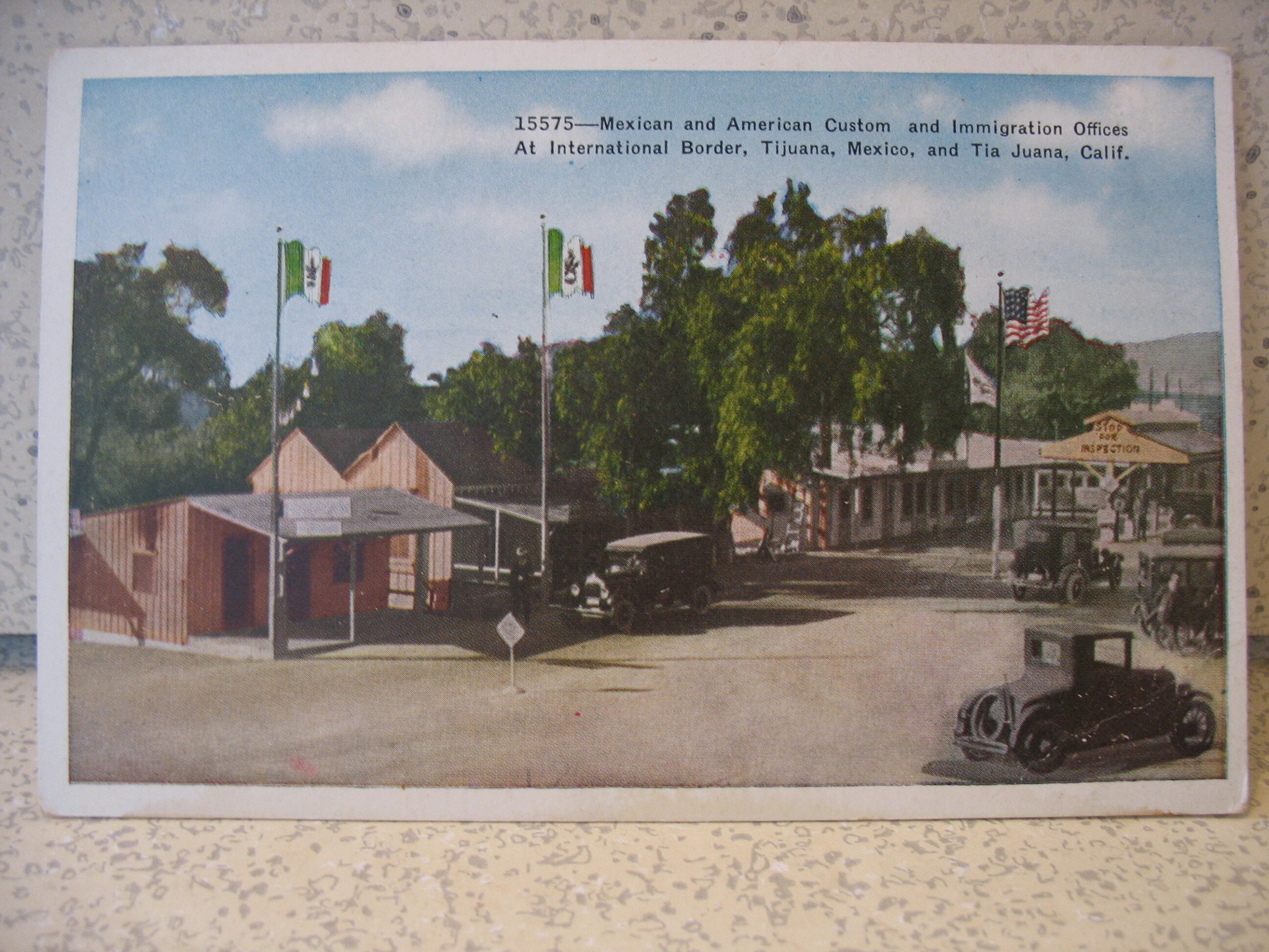 JIJUANA, CA/Tijuana, MEXICO border crossing. 1920s. Immigration offices |  United States - California - Other, Postcard / HipPostcard