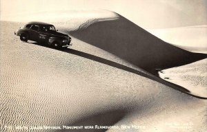 RPPC, Alamogordo NM New Mexico  40's WHITE SANDS PARK SERVICE CAR~DUNES Postcard 