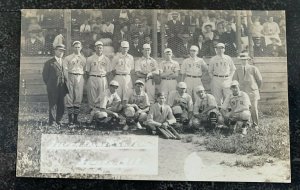 1912 Mint RPPC Postcard Dexter Folder Co. Baseball Team on Field