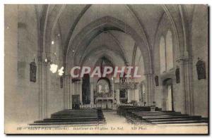 Old Postcard Saint Pair Interior of the Church Nave