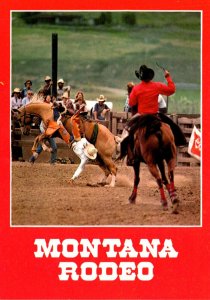 Montana Bronco Riding Scene At One Of The Many Rodeos Held Throughout Montana