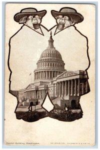 Washington DC Postcard Capitol Building Washington Political Cartoon c1905