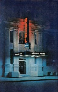 Washington, D.C.   PARKSIDE HOTEL  Night View~Neon Sign ROADSIDE Chrome Postcard