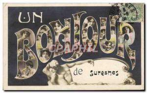 Old Postcard Suresnes Hello Women