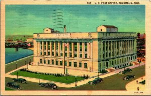United States Post Office Building Columbus Ohio OH Linen Postcard B8