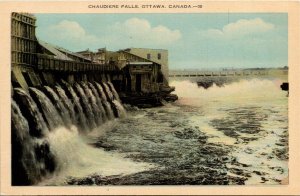 Postcard ON Ottawa Metropolitan Area Chaudiere Falls 1940s S99