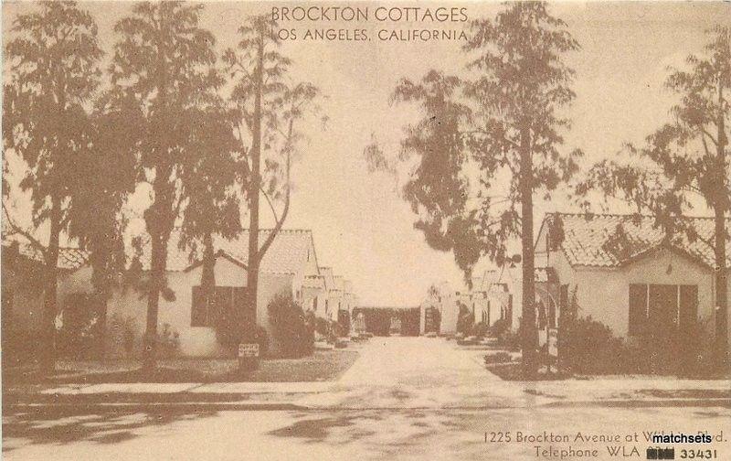 1930s Brockton Cottages roadside Los Angeles California Associate postcard 3187