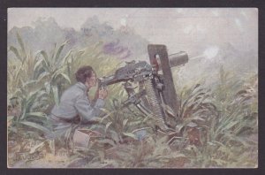 AUSTRIA, Vintage postcard, Machine gunner, WWI, Unposted