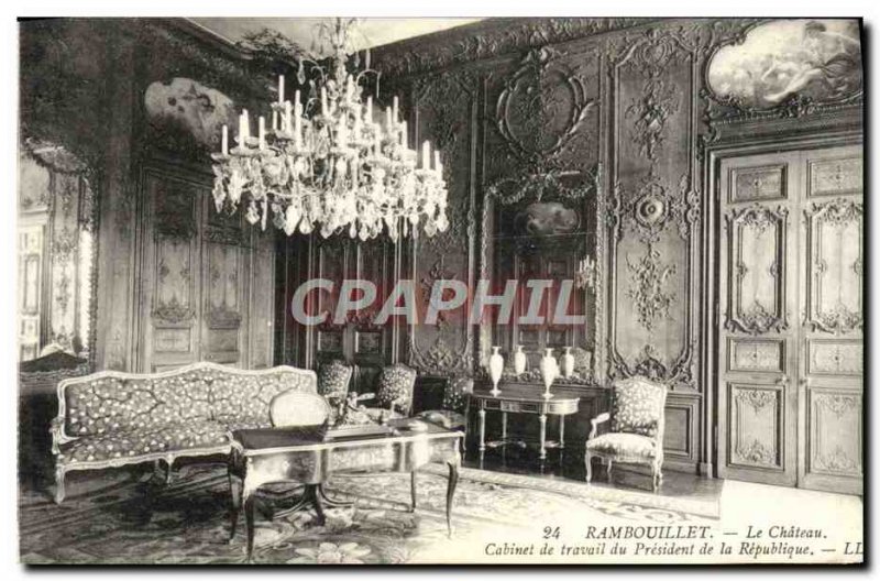 Old Postcard Rambouillet castle The work of the Office of President of the Re...