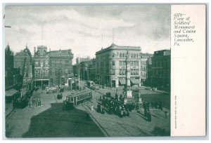 c1905 View of Soldiers Monument and Centre Square Lancaster PA Postcard 