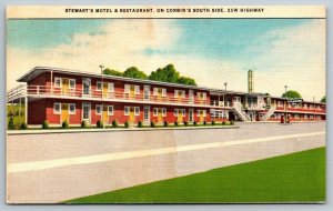 Stewart's Motel & Restaurant   Corbin  Kentucky  Postcard