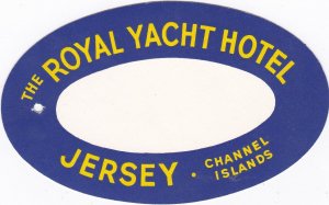 England Channel Islands Jersey Royal Yacht Hotel Vintage Luggage Tag sk3468