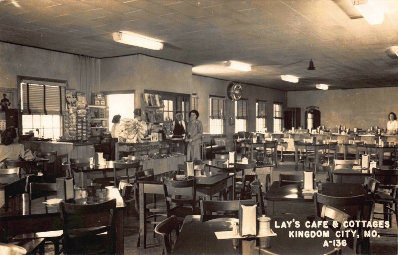 Real Photo Postcard Lay's Cafe and Cottages in Kingdom City, Missouri~116747