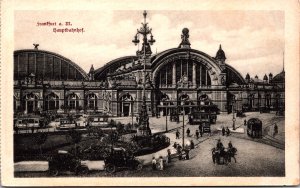Germany Frankfurt Am Main Hauptbahnhof Vintage Postcard 09.93