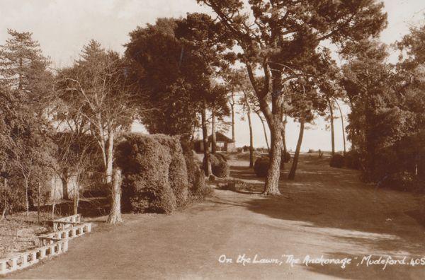 On The Lawn The Anchorage Mudeford Dorset Real Photo Postcard