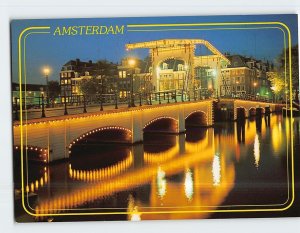 Postcard Skinny bridge over the Amstel, Amsterdam, Netherlands